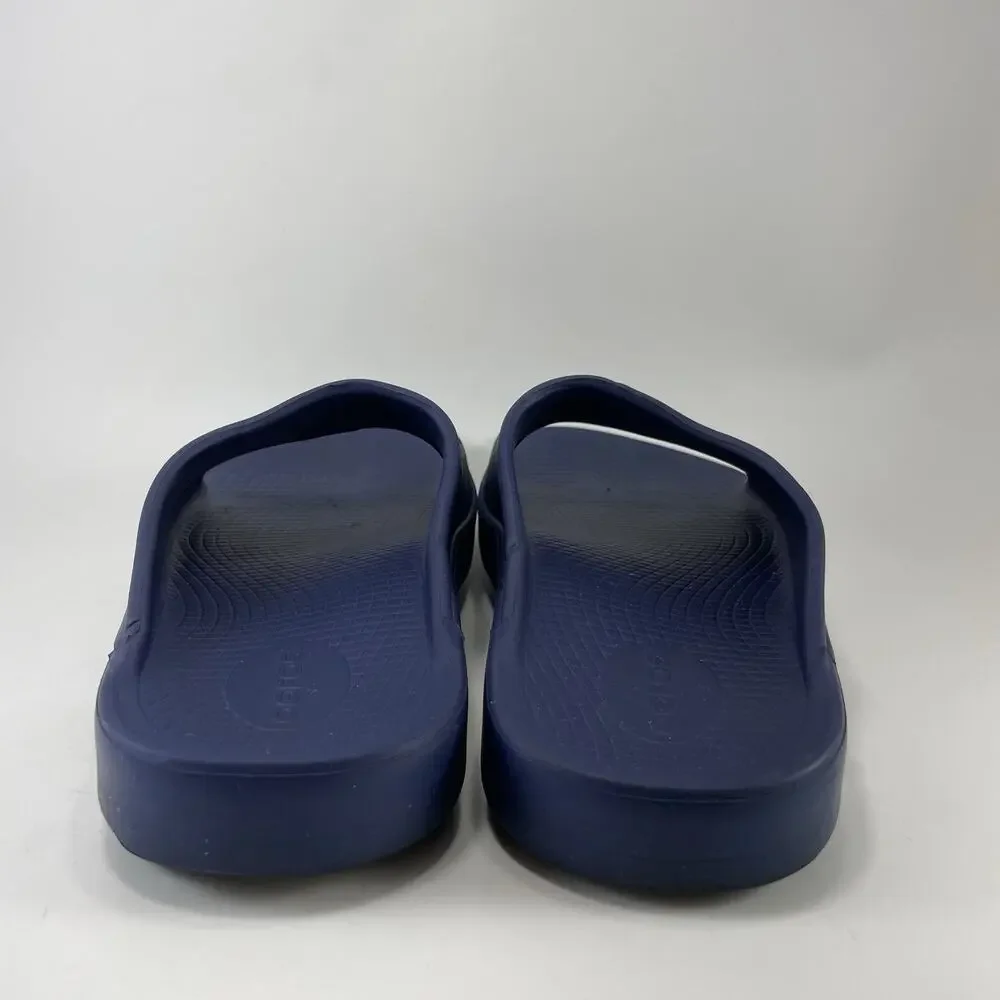 Oofos Ooahh Navy Blue Recovery Sandals Slides Mens Size 9 Comfort Slide Open Toe